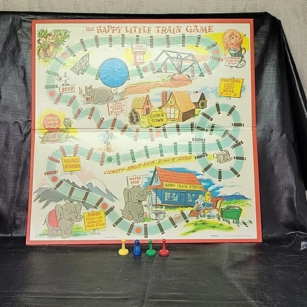 HAPPY LITTLE TRAIN Children's Board Game Vintage  Milton Bradley 1957‎